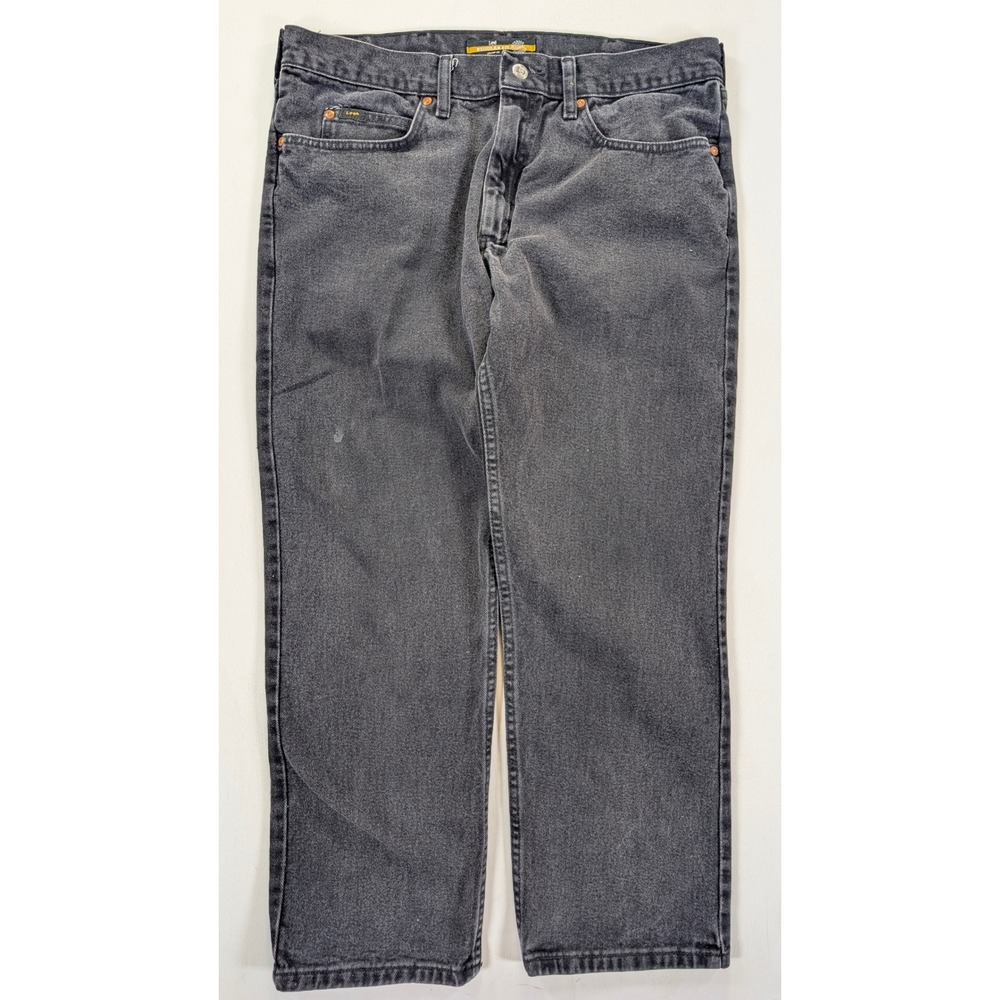 Lee Regular Fit Straight Leg Jeans Mens 36x30 Faded Black Denim 2008908